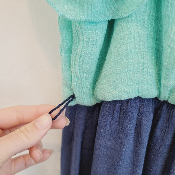 IZ Byer Color Block Maxi Dress Hi Low Hem Size S - Picture 10 of 16